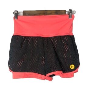 BRO Fitwear Neon Orange & Black Mesh Running Shorts S